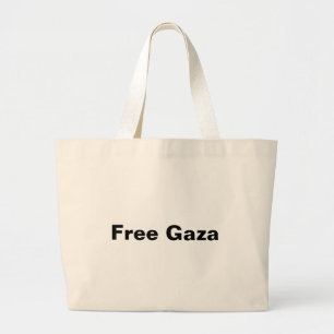 Free Gaza Eenvoudige tekst die Gaza Palestina steu Grote Tote Bag
