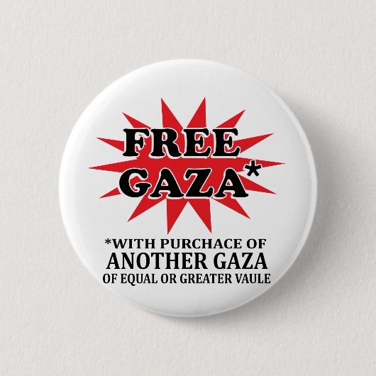 FREE GAZA - Funny remake Ronde Button 5,7 Cm (Voorkant)