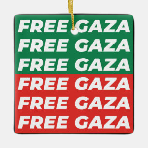 Free Gaza - Palestina vlag kleuren Keramisch Ornament
