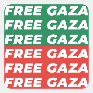 Free Gaza - Palestina vlag kleuren Vierkante Sticker