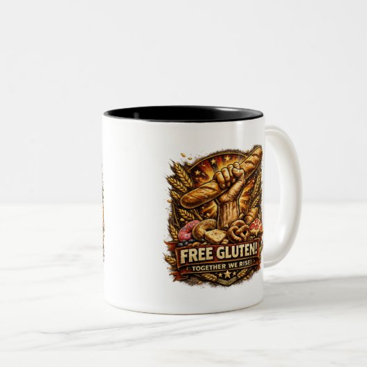 Free Gluten! Funny Bread Lover Coffee Mug (Devant droit)