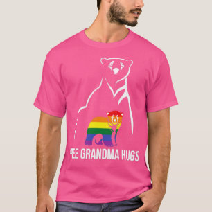 Free Grandma Hugs Gay Pride LGBT Rainbow Women Gra T-shirt