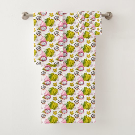 Free Hand Textured Fruit Pattern Bad Handdoek (Insitu)