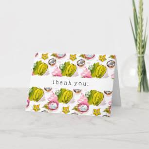 Free Hand Textured Fruit Pattern Bedankkaart