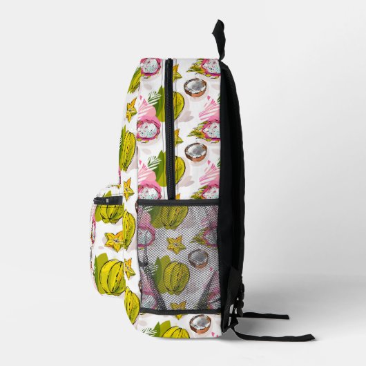 Free Hand Textured Fruit Pattern Bedrukte Rugzak (Rechts)