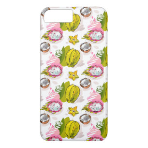 Free Hand Textured Fruit Pattern iPhone 8 Plus / 7 Plus Hoesje