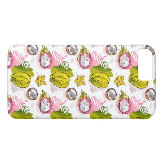 Free Hand Textured Fruit Pattern Case-Mate iPhone Case (Achterkant (Horizontaal))