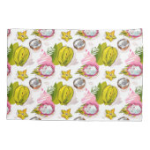 Free Hand Textured Fruit Pattern Kussensloop (Achterkant-Links)