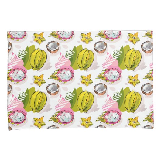 Free Hand Textured Fruit Pattern Kussensloop (Voorkant-Rechts)