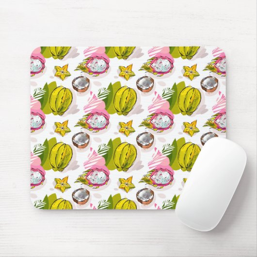 Free Hand Textured Fruit Pattern Muismat (Met muis)