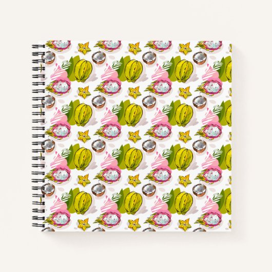 Free Hand Textured Fruit Pattern Notitieboek (Voorkant)