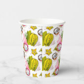 Free Hand Textured Fruit Pattern Papieren Bekers (Rechts)