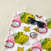 Free Hand Textured Fruit Pattern Strandlaken (In situ)