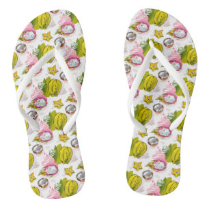 Free Hand Textured Fruit Pattern Teenslippers