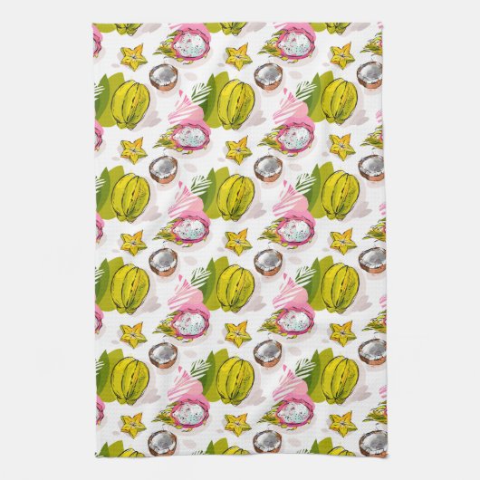 Free Hand Textured Fruit Pattern Theedoek (Verticaal)