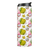 Free Hand Textured Fruit Pattern Thermosbeker (Gedraaid links)