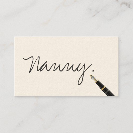 Free Handwriting Script Nanny Visitekaartje (Voorkant)