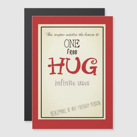 free hug coupon, magnetische uitnodiging (Voorkant / Achterkant)