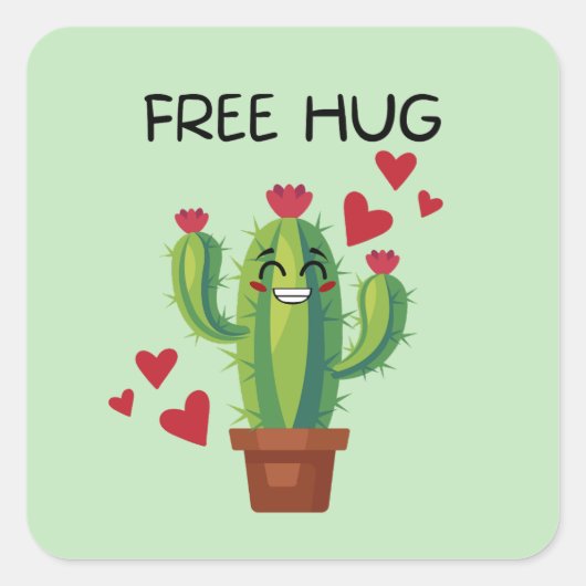 Free Hug Vierkante Sticker (Voorkant)
