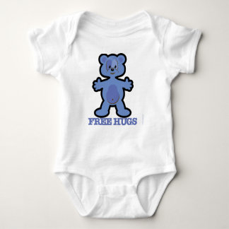 Free Hugs Blue Teddy Bear Design Romper