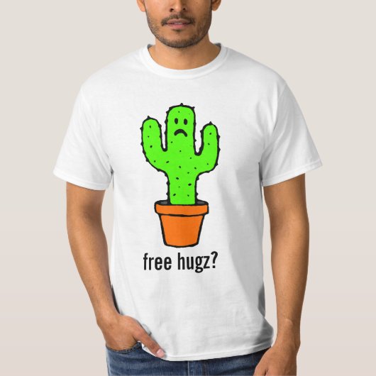 Free Hugs Funny Cactus Shirt (Voorkant)