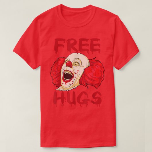 Free Hugs Halloween Evil Killer Scary Clown Horror T-shirt (Design voorkant)