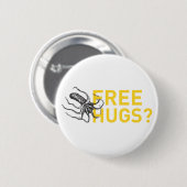 Free hugs octopus ronde button 5,7 cm (Voorkant /achterkant)
