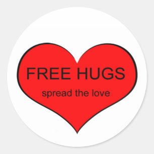 Free Hugs Spread Love Ronde Sticker
