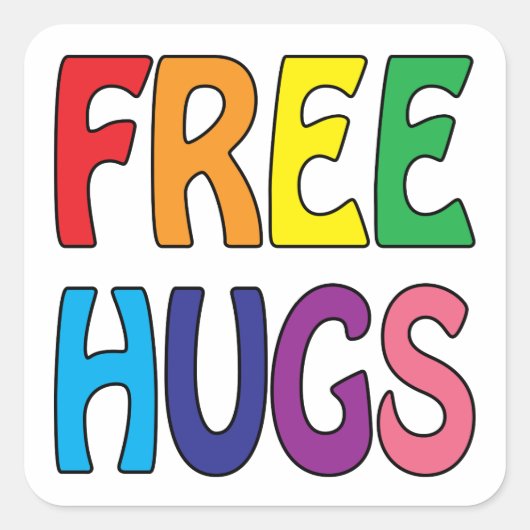 Free Hugs Square Sticker (Voorkant)