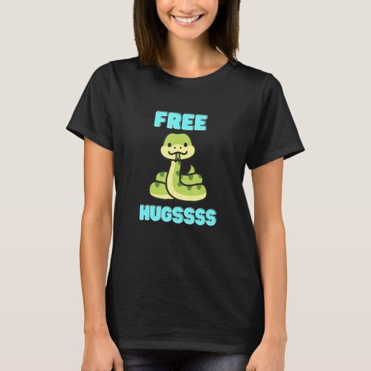 Free Hugssss Cute Snake Facehugger T-shirt (Voorkant)