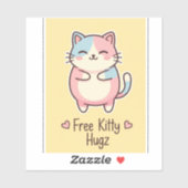 Free Kitty Hugz – Cute Kawaii Cat Vinyl Sticker (Feuille)