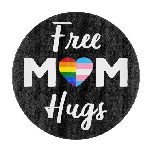 Free Ma Hugs II - Rainbow Gay Trans Pride Snijplank (Voorkant)