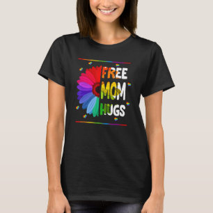 Free Ma Hugs Lgbt Lgbetq Pride Rainbow Sunflower T-shirt