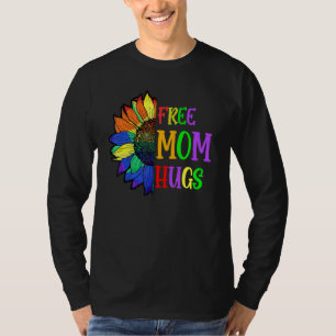 Free Ma Hugs Lgbt Lgbetq Pride Rainbow Sunflower T-shirt