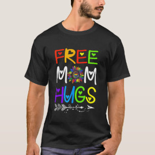 Free Ma Hugs Lgbt Lgbetq Pride Rainbow Sunflower T-shirt