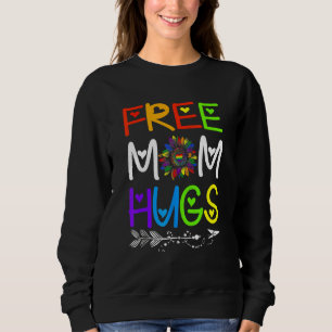 Free Ma Hugs Lgbt Lgbetq Pride Rainbow Sunflower Trui