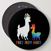 Free Ma Hugs Mama Llama Ronde Button 6,0 Cm (Voorkant /achterkant)