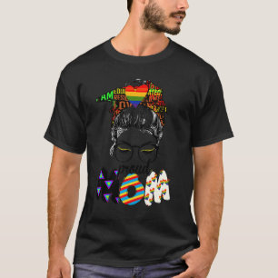 Free Ma Hugs Messy Bun Lgbt Pride Sun Rainbow Tea T-shirt