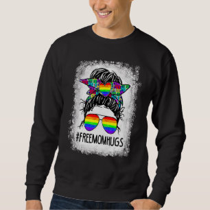Free Ma Hugs Messy Bun Rainbow Flag Lgbt Gay Lesb Trui