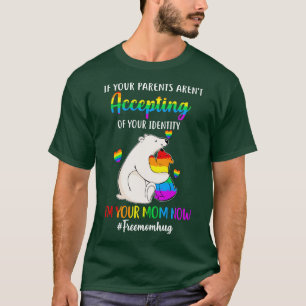 Free Ma Hugs Proud Beer Rainbow LGBT Gay Pride LG T-shirt
