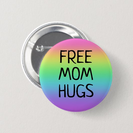 Free Ma Hugs Rainbow Button (Voorkant /achterkant)