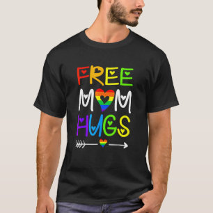 Free Ma Hugs Rainbow Heart Lgbt Pride Month T-shirt