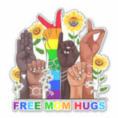 Free Ma Hugs Rainbow Sticker (Voorkant)