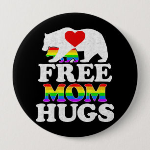 Free Ma Hugs t Women Lgbt Pride Mama Beer Ronde Button 4,0 Cm