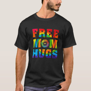 Free Ma Hugs Tie Dye Rainbow Heart Lgbt Pride Mon T-shirt