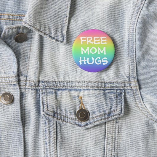 Free Mam Hugs Pin-On Button (In situ)