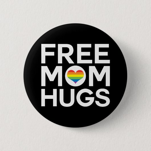 Free Mam Hugs Pride LGBTQ Ronde Button 5,7 Cm (Voorkant)