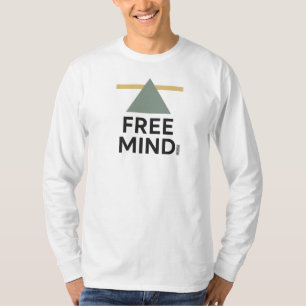 Free Mind – Minimalistische driehoek en bar grafis T-shirt