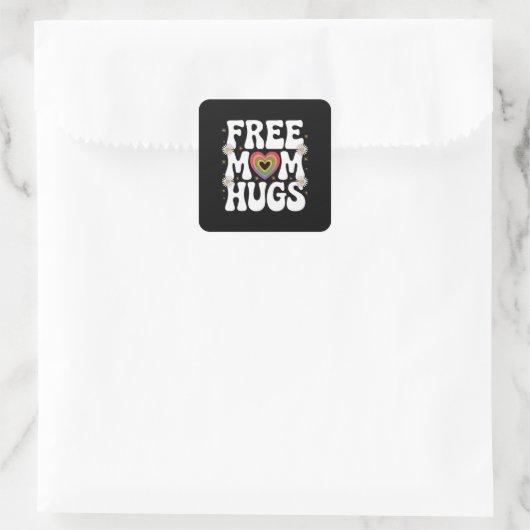 Free Mom Hug Transgender Lesbische Homo LGBT Pride Vierkante Sticker (Tas)