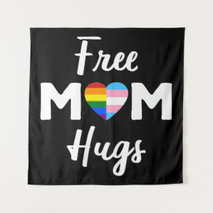 Free Mom Hugs II - Regenboog Gay Trans Pride Wandkleed